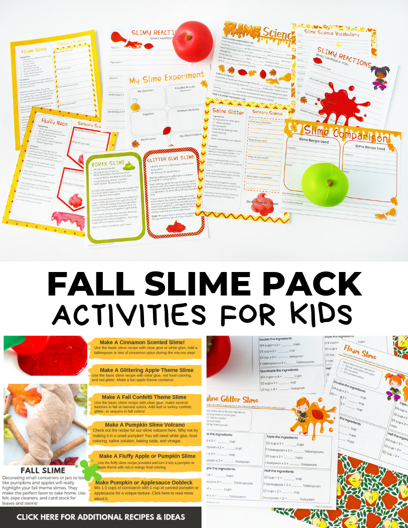 Fall Slime Activities Pack Cover